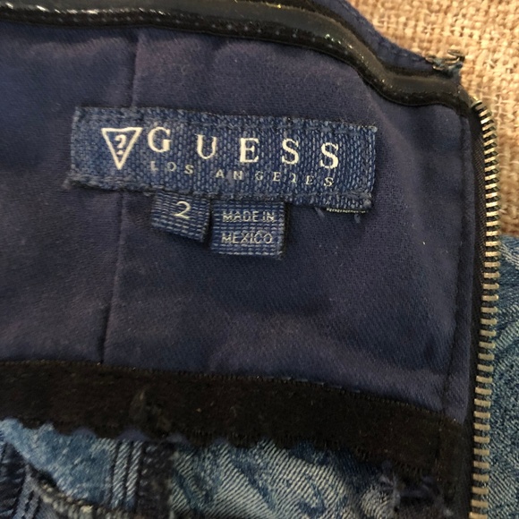 Final Sale Guess Strapless Floral Denim Dress 2 - Picture 8 of 8